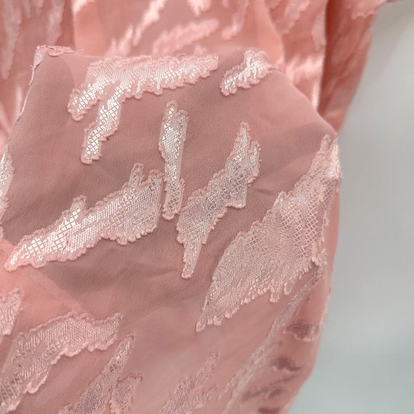 Val Mode Robe Womens Open Cover Up Lightweight Short Sleeve Lace Pink L - Picture 6 of 9